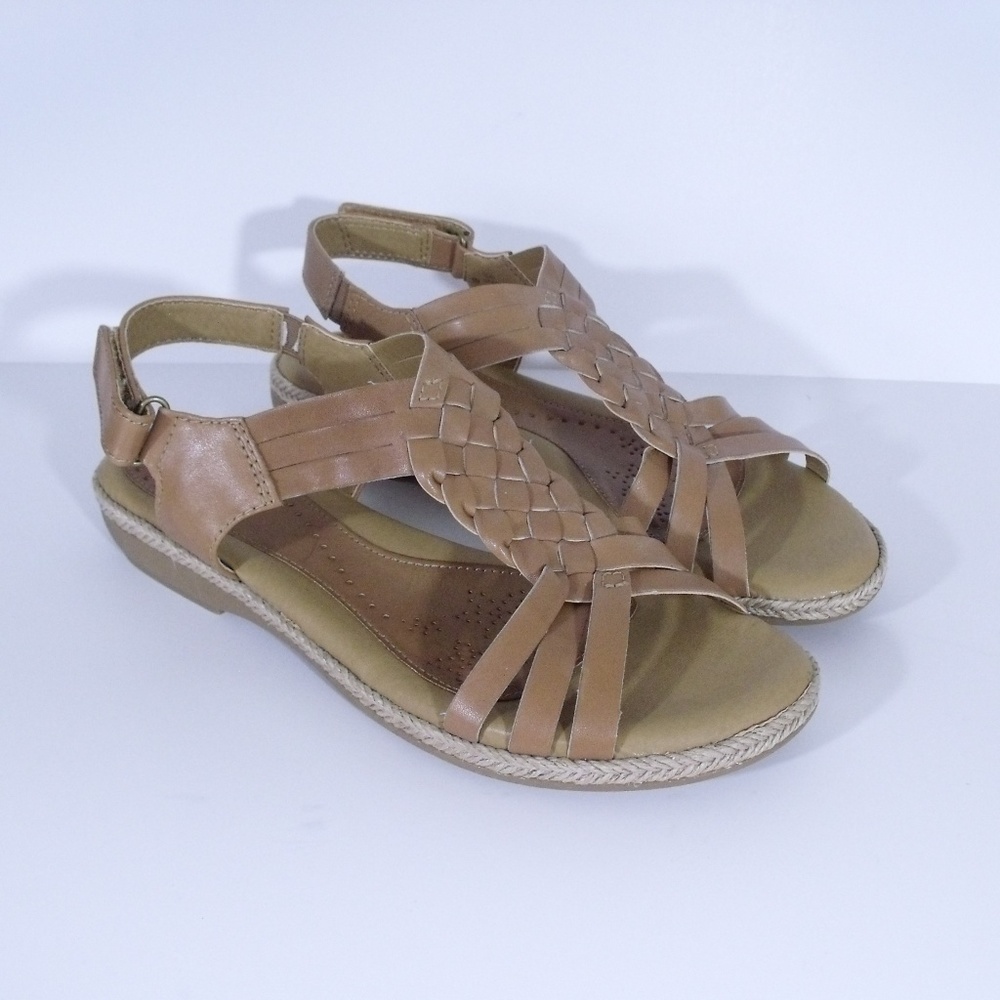Softspots Tan Pillowtop Braided Sandals